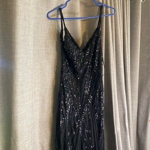 Black sequin maxi dress